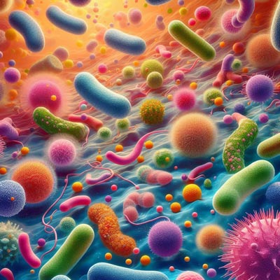 Zeichnung des Mikrobioms.
